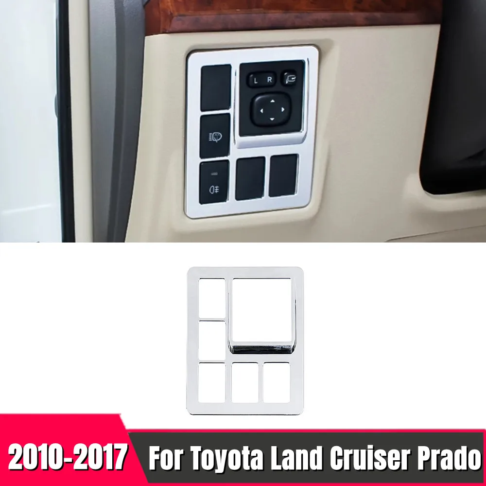 

For Toyota Land Cruiser Prado 150 ABS Chrome Interior Fog Lamp Switch Cover Trim Rear Mirror adjustment headlight control panel