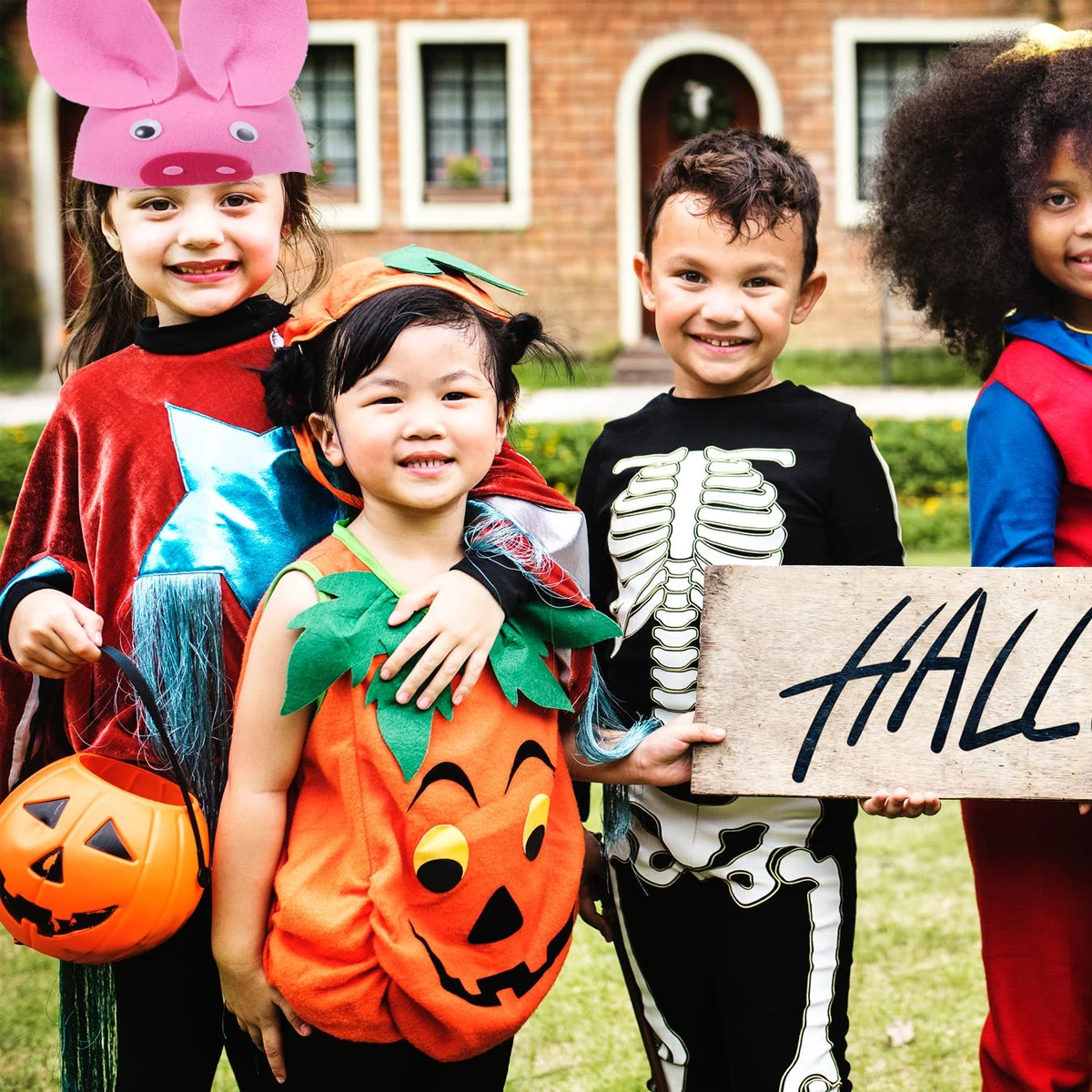 

3D Animal Hat for Kids Halloween Pig Shape Costume Cosplay Headwear Cartoon Nonwoven Cap Stage Performance Accessory Gift One