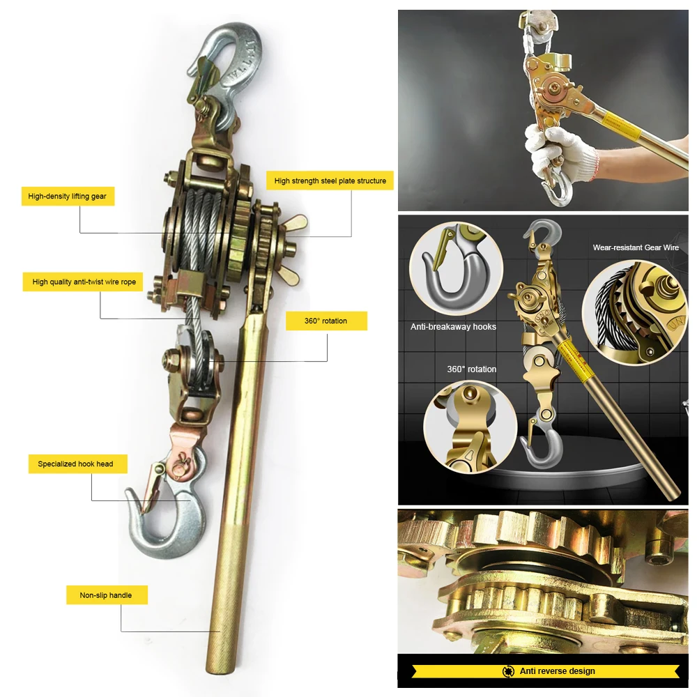 Wire Tightener Manual Tensioner Multifunctional Wire Rope Small Hand Held Hoist Load Connecting Machine Power Tightener