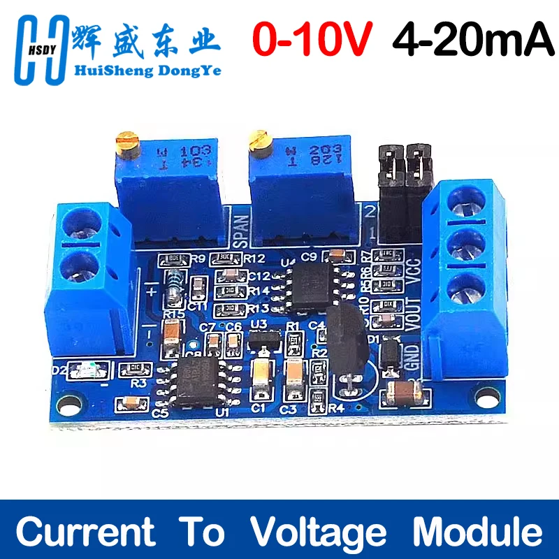 Current To Voltage Module 0 -20mA/4 -20mA to 0- 3.3V/0 -5V/0 -10V Voltage Transmitter Signal Converter Module