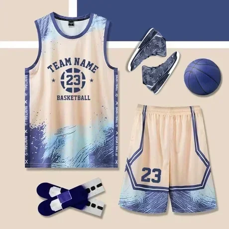 

Large basketball uniform student team competition uniform, men's and women's vest, sports shirt youth basketball shirt