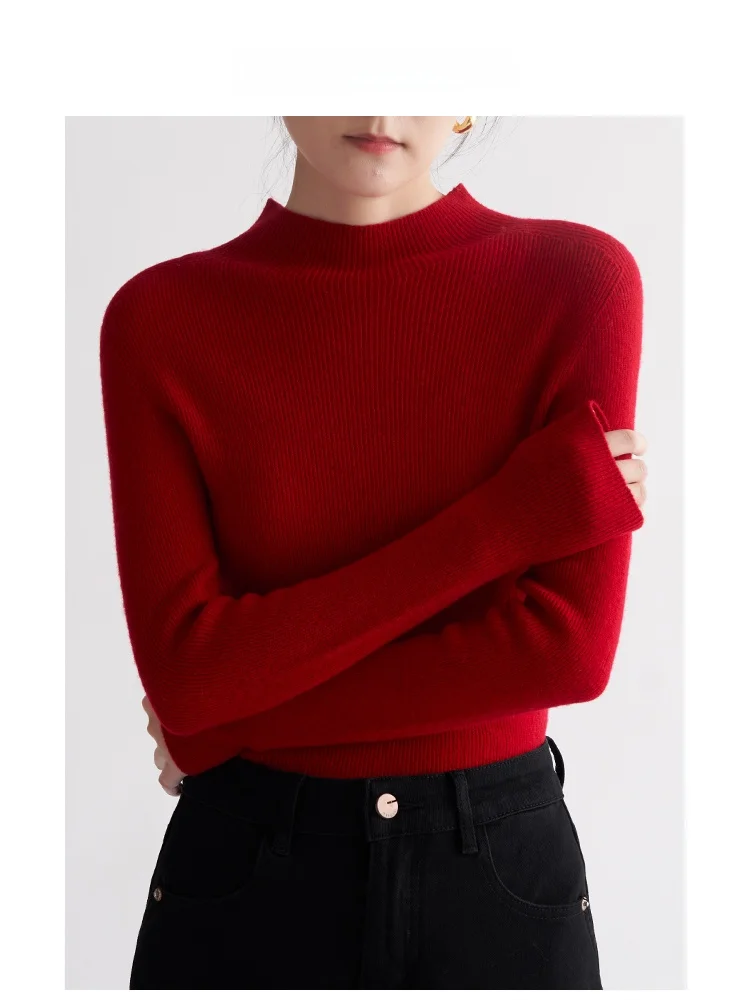 

Вязаный комбинезон VDH Studio Cisas из красной шерсти, новинка к Новому году, облегающий, для повседневной носки, с длинными рукавами, приталенный крой, для работы и отдыха