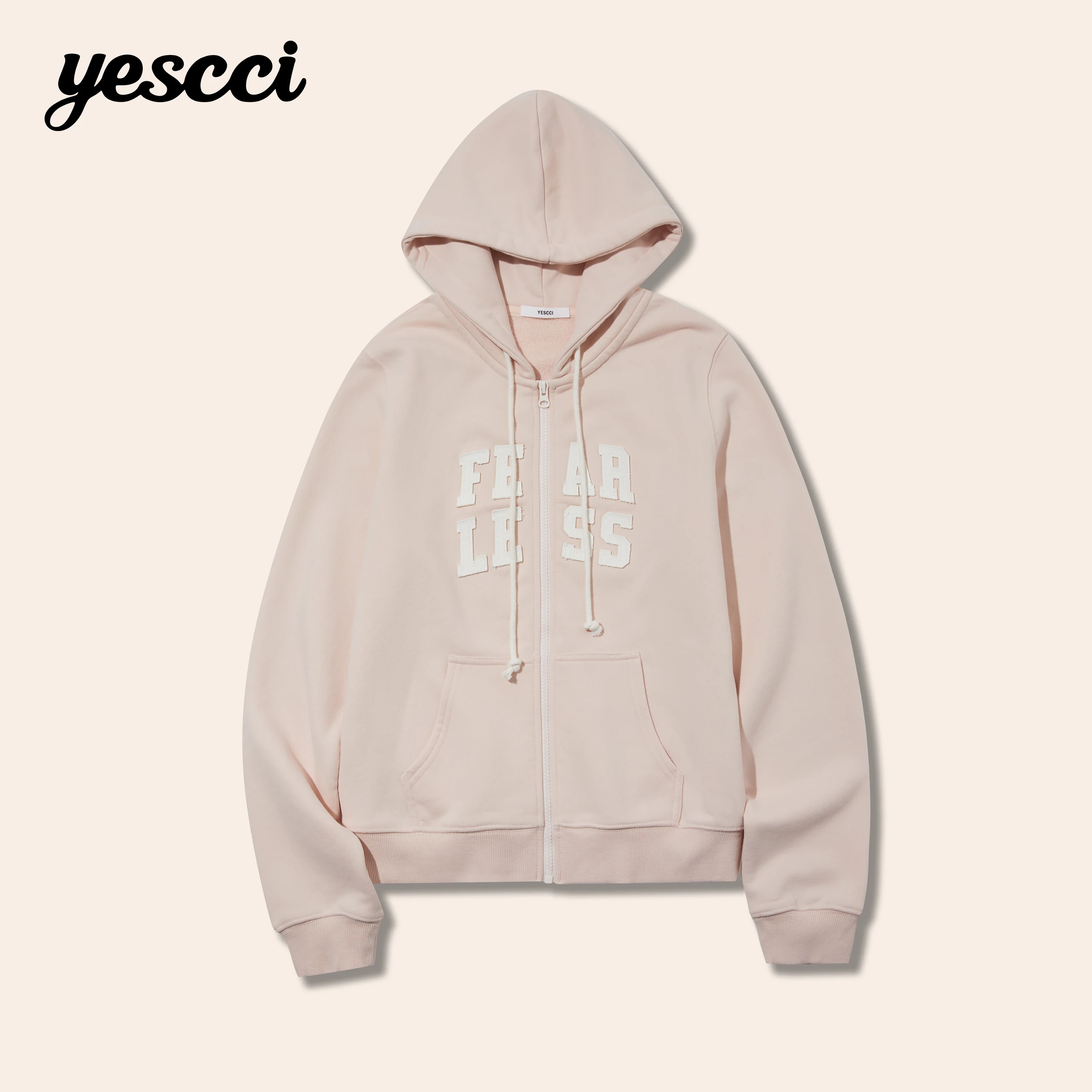 YESCCI Hooded Women Jackets 2026 Autumn New Letter Embroidery Casual Long Sleeve Jacket Top Fitted Woman Sweatshirts S56154652