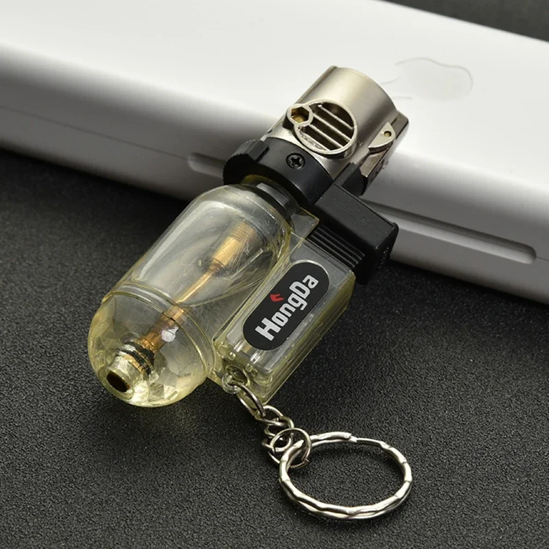 Portable and Transparent Small Welding Gun, Direct Charging, Windproof Moxibustion, Inflatable Lighter, Small Spray Gun Pendant