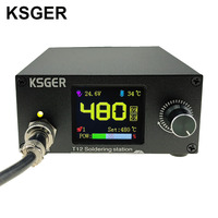 KSGER T12 Soldering Station Iron Tips STC Controller V2.3 DIY Kits 1.8 Inch Electric Tools Auto-standby Sleep 8s Tins Melting