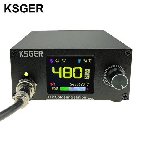 Ksger t12 estação de solda pontas de ferro controlador stc v2.3 kits diy 1.8 Polegada ferramentas elétricas auto-standby sono 8s latas fusão