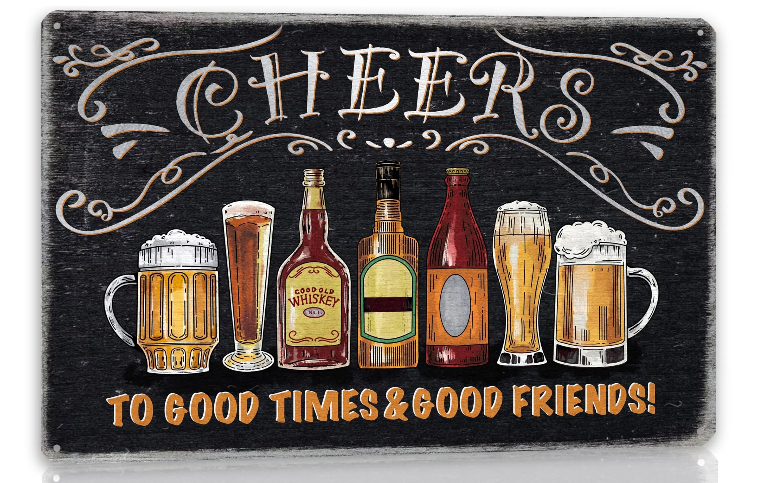 Vohaji Vintage Bar Signs for Home Bar Cheers to good time to good friends vintage beer metal tin sign Man Cave Wall Decor f sign