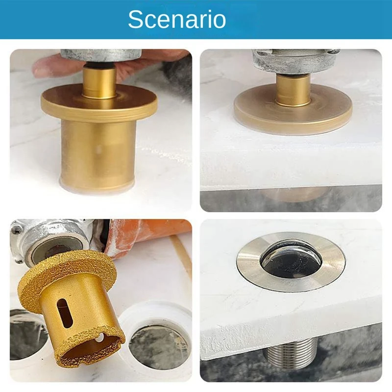 연마기 홀 오프너 드릴 비트, 브레이징 다이아몬드 홀 드릴 톱 코어 비트, 대리석 타일 홀 오프너 골드 M10 50-70