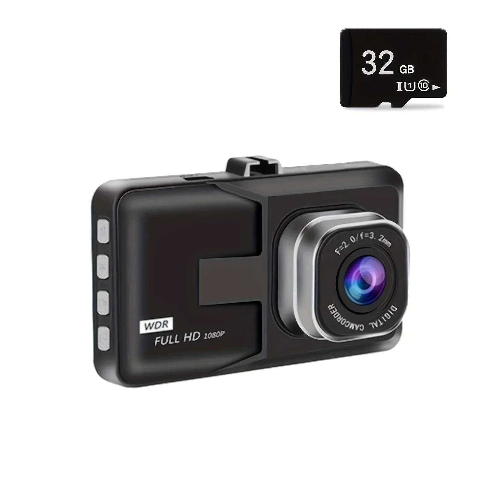 Suction Cup Type 3-Inch Driving Recorder High Definition 1080P Single Lens Loop Recording Night Vision Black Hidden Installation