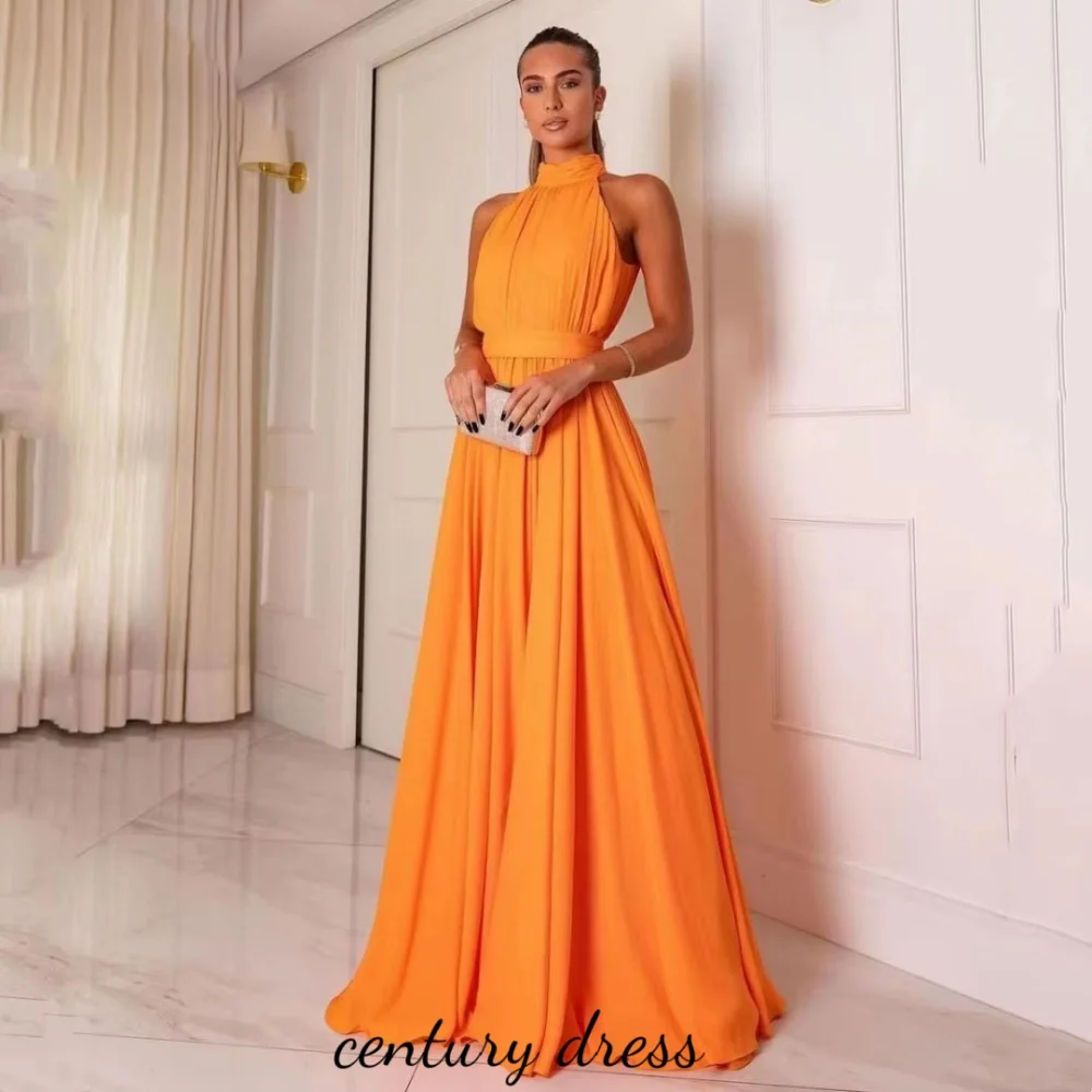 

Customized Exquisite Halter-neck Aline Ruched Evening Dress Charming Button Prom Dress Sleeveless Party Gown вечернее платье