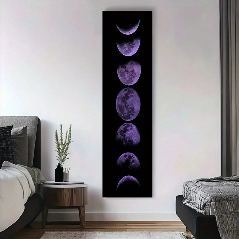Tapestry for Bedroom Large Wall Tapestry Jit 1pc Purple Moonphase Mysterious Changing Printed Tapestry Wall Hanging - Perfect