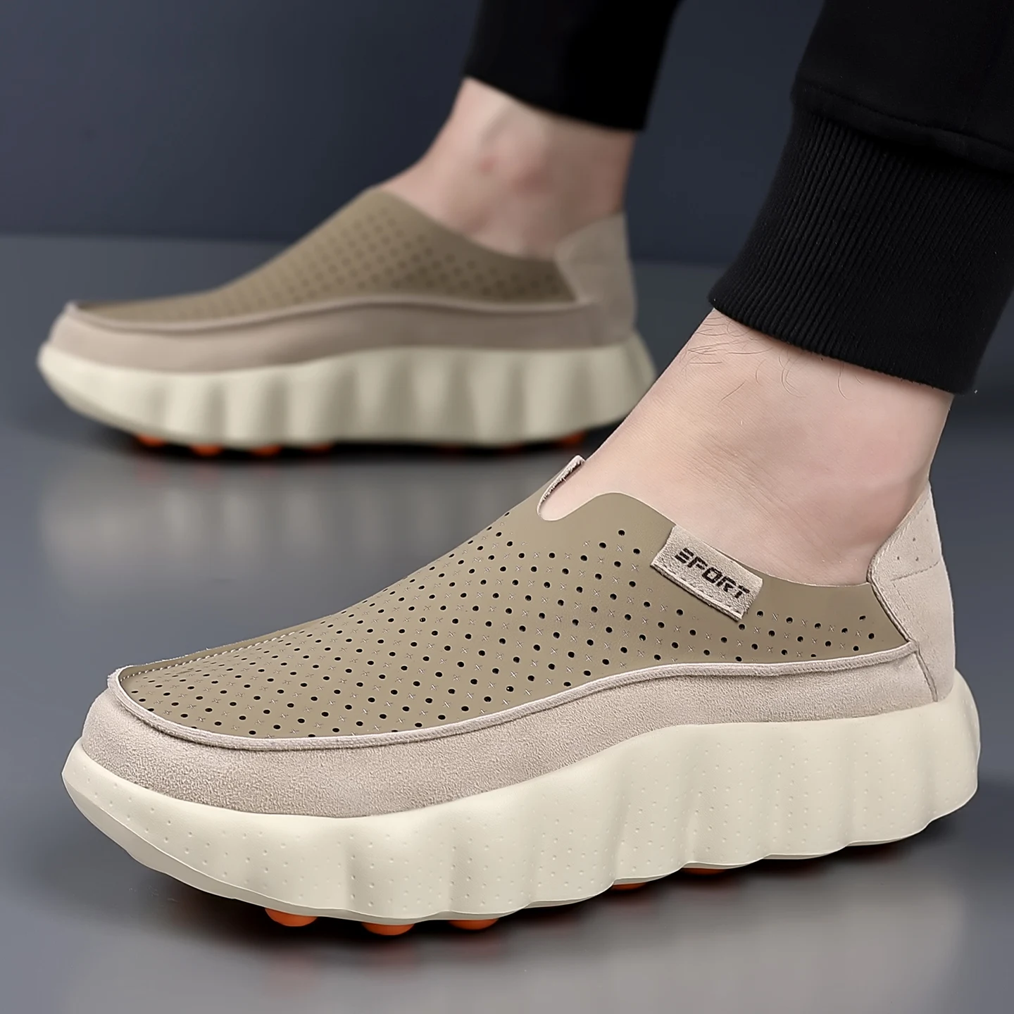2026 New Spring Summer Men Casual Shoes, Soft Sole Anti-Slip Slip-On Loafers, Breathable Lazy Shoes