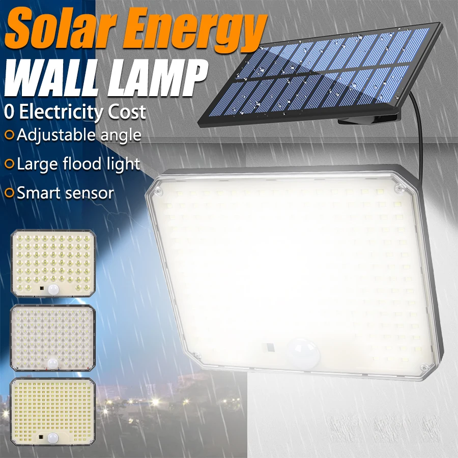 

Светодиодная разделенная солнечная лампа, 3 режима освещения, наружное украшение, солнечный свет, настенный светильник, PIR-датчик движения, водонепроницаемая садовая лампа для гаража