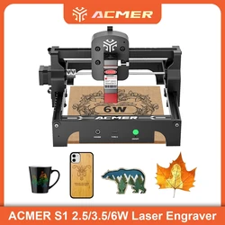ACMER Portable Laser Engraver S1 3.5W CNC Cutter Woodworking Machines 3000mw Blue Light Mini Laser Engraving Marking Machine
