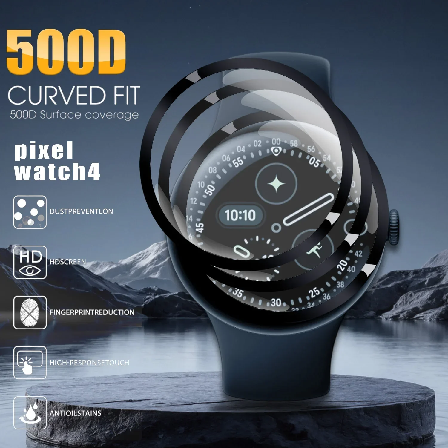 Protectores de pantalla de alta sensibilidad, películas para reloj inteligente para Google Pixel Watch 4 3 2 41/45MM, cubierta suave curvada 3D antiarañazos