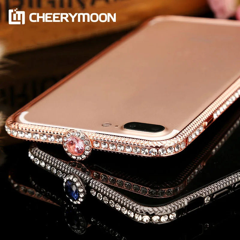 

Elegant Imperial Concubine Diamond Metal Bumper For iPhone 11 Pro Max mini 6S 7 8 Plus XS MAX XR X Cover Case Rhinestone Border