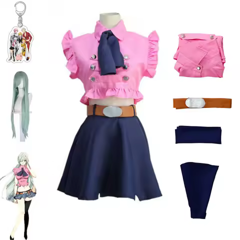 Elizabeth Liones Cosplay Costume Japanese Anime Nanatsu No Taizai Uniform Suit Outfit Clothes Wig Earrings