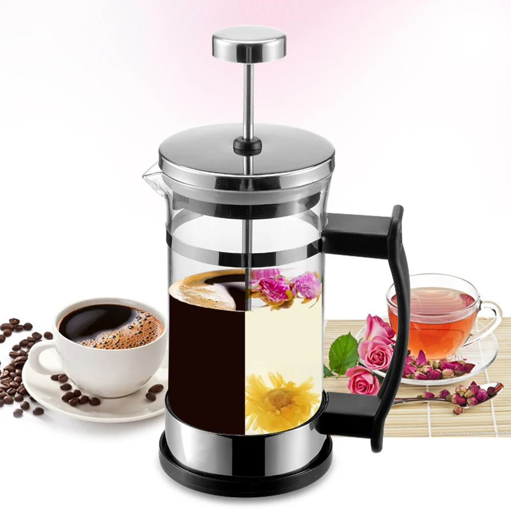 

Multi-Function Stainless Steel Coffee Pot 600ml Manual Press Coffee Filter Infuser Tea Kettle Heat Resistant