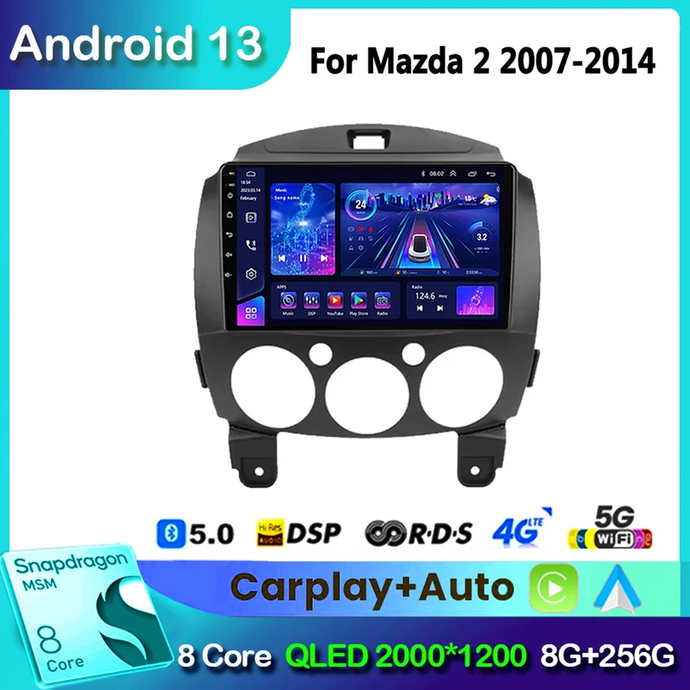 For Mazda2 2007 2008 2009 2010 2011 2012 2013 2014 Car Android Radio Multimedia Player Carplay GPS Navi 2din Autoradio Head Unit