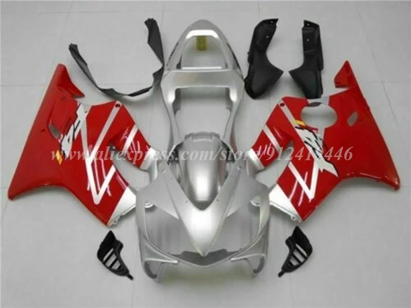 4Gifts Injection Mold New ABS Whole Fairings Kit Fit for HONDA F4i 2001 2002 2003 01 02 03 Bodywork Set Red Silver