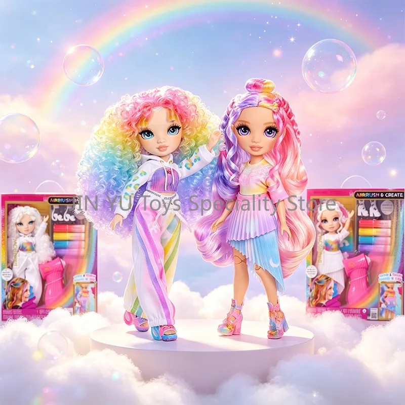 

Original Rainbow High Airbrush & Create Fashion Doll Customizable Spray Art Hair Clothing Fashion Dolls Kids Birthday Gifts Toys