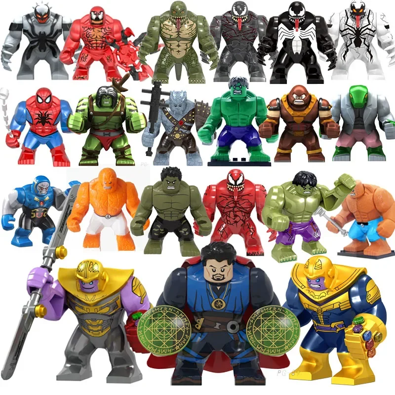 12 sztuk figurka Mini zestaw bloków Marvel superbohater Thanos Hulk Puzzle klocki montażowe figurka zabawkowa, prezent urodzinowy dla dzieci