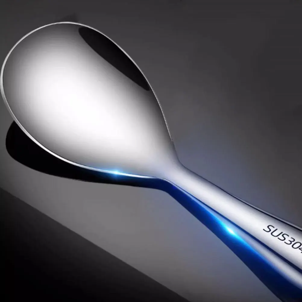 

Stainless Steel Rice Spoon Large Size Non-Stick Scratch-Resistant Kitchen Gadget For Home Hotel Restaurant Thickened Serving