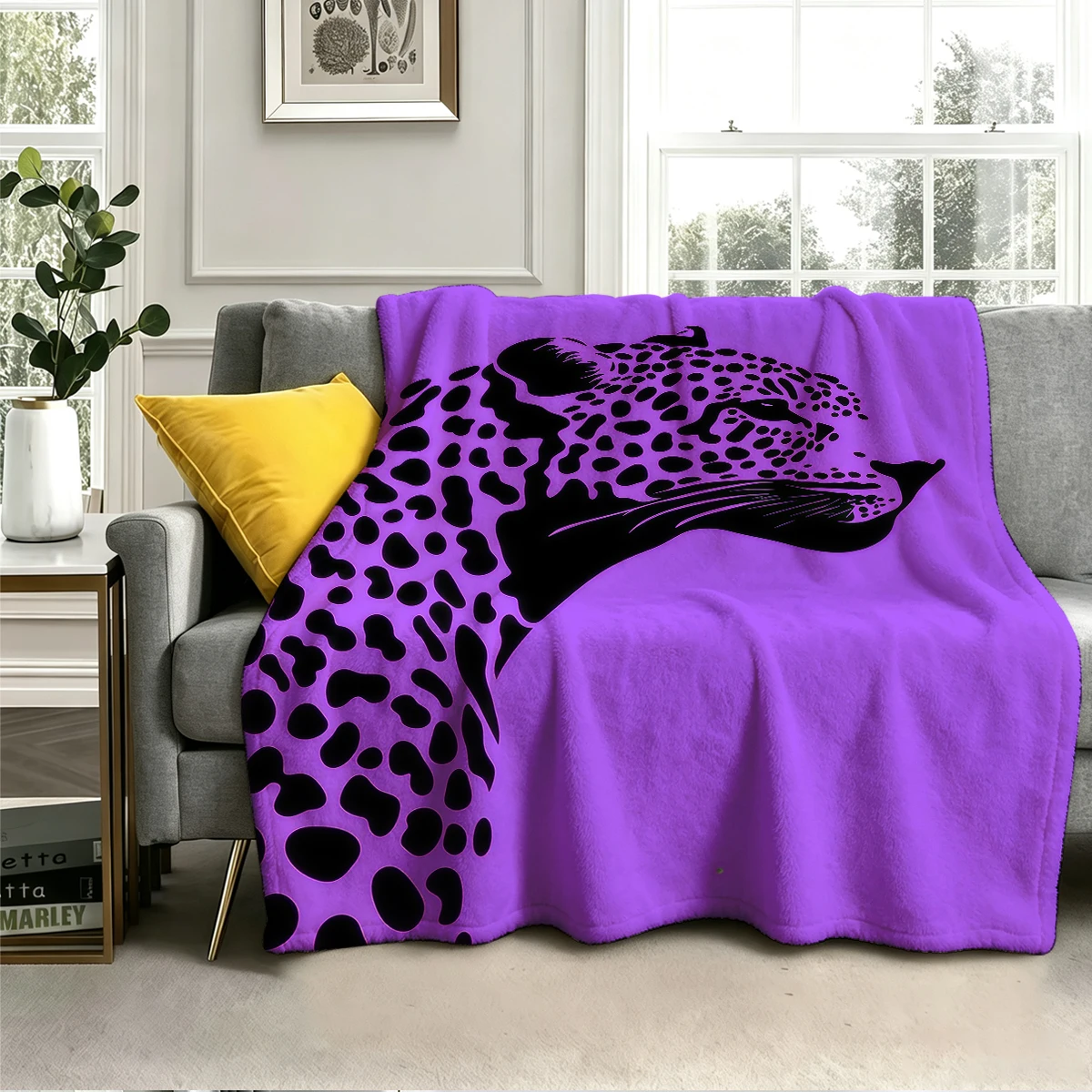 Vivid Leopard Flannel Blanket Warm Soft Halloween Christmas Couch Warm Cozy Decorative Decor Gift for All Season