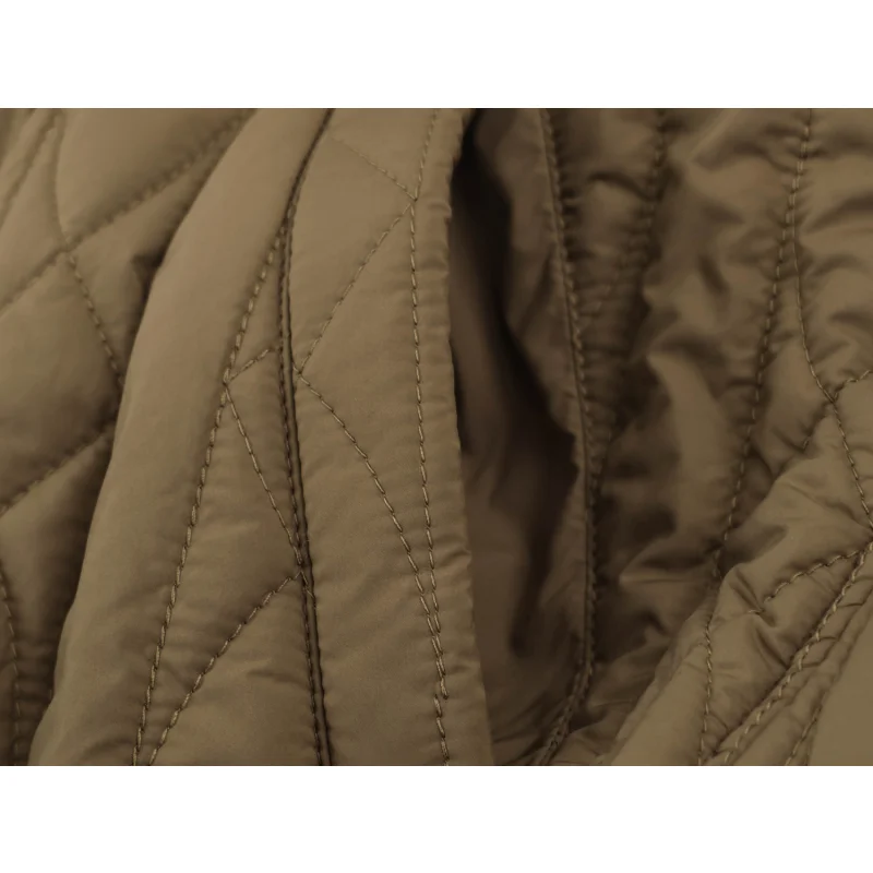 Damen-Freizeitjacke aus Baumwolle in Unifarbe mit Stehkragen, einzigartigem Designer-Look, Kordelzug in der Taille, lockerer Schnitt, Damen-Reißverschluss-Oberbekleidung – Detail 28