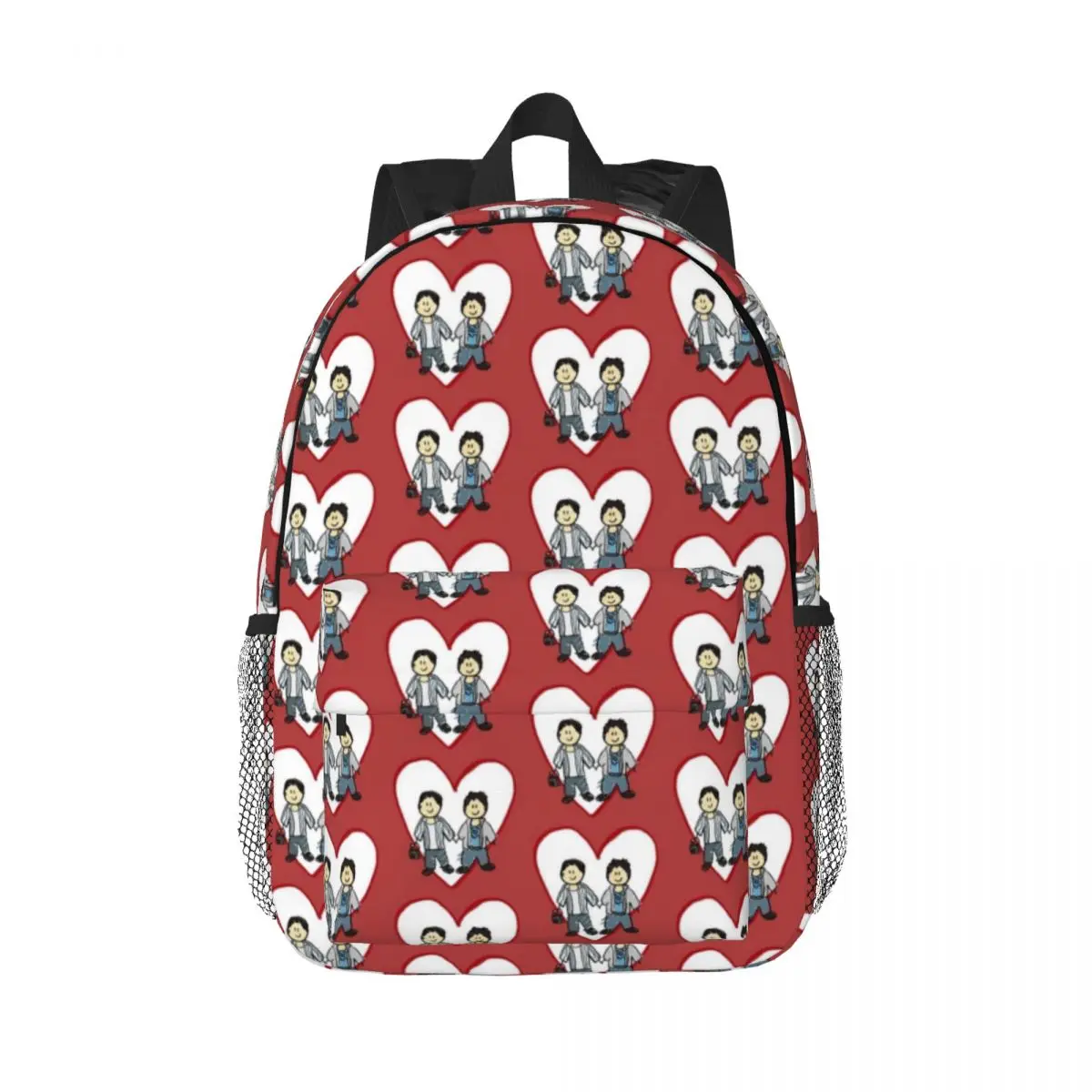 

Adam And Amanda Heart Stick Figures New Fashionable Pattern School Bag Print Lightweight Backpack 15inch