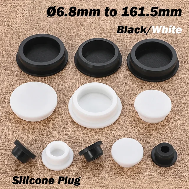 10/5/2/1 sztuk czarny/biały 6.8mm do 161.5mm okrągły korek silikonowy gumowa uszczelka zatyczki do otworów gumowa osłona gumowa grodziowa zatyczka przeciwpyłowa