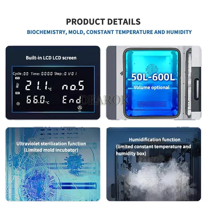 Incubadora portátil de laboratorio, 70L, microbiología biológica, bacterias, calefacción termostática, incubadora refrigerada, equipo de laboratorio