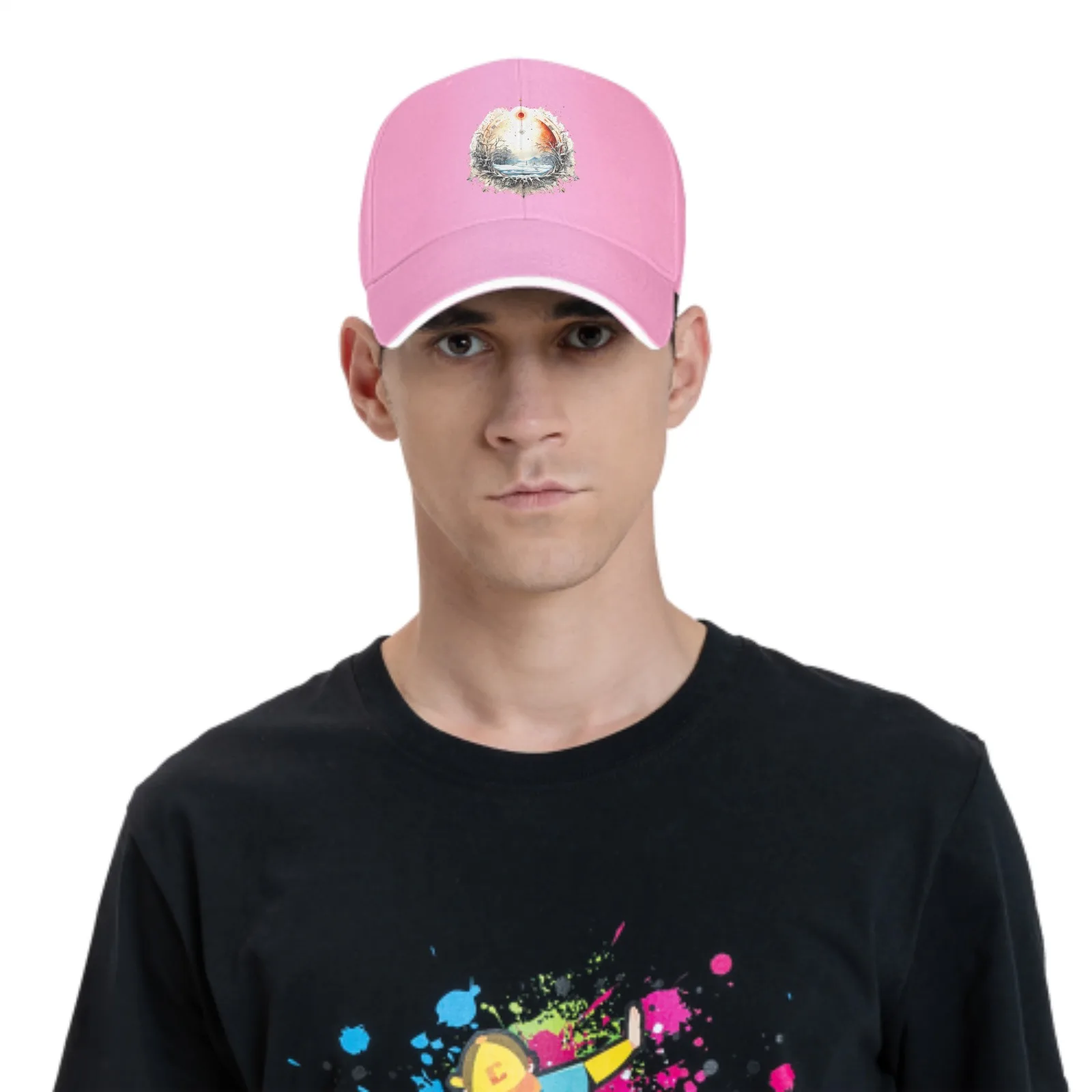 Gorra de béisbol con paisaje de nieve para hombre y mujer, gorro con lengua de pato, sándwich, deportes diarios, viajes al aire libre, moda de primavera y verano