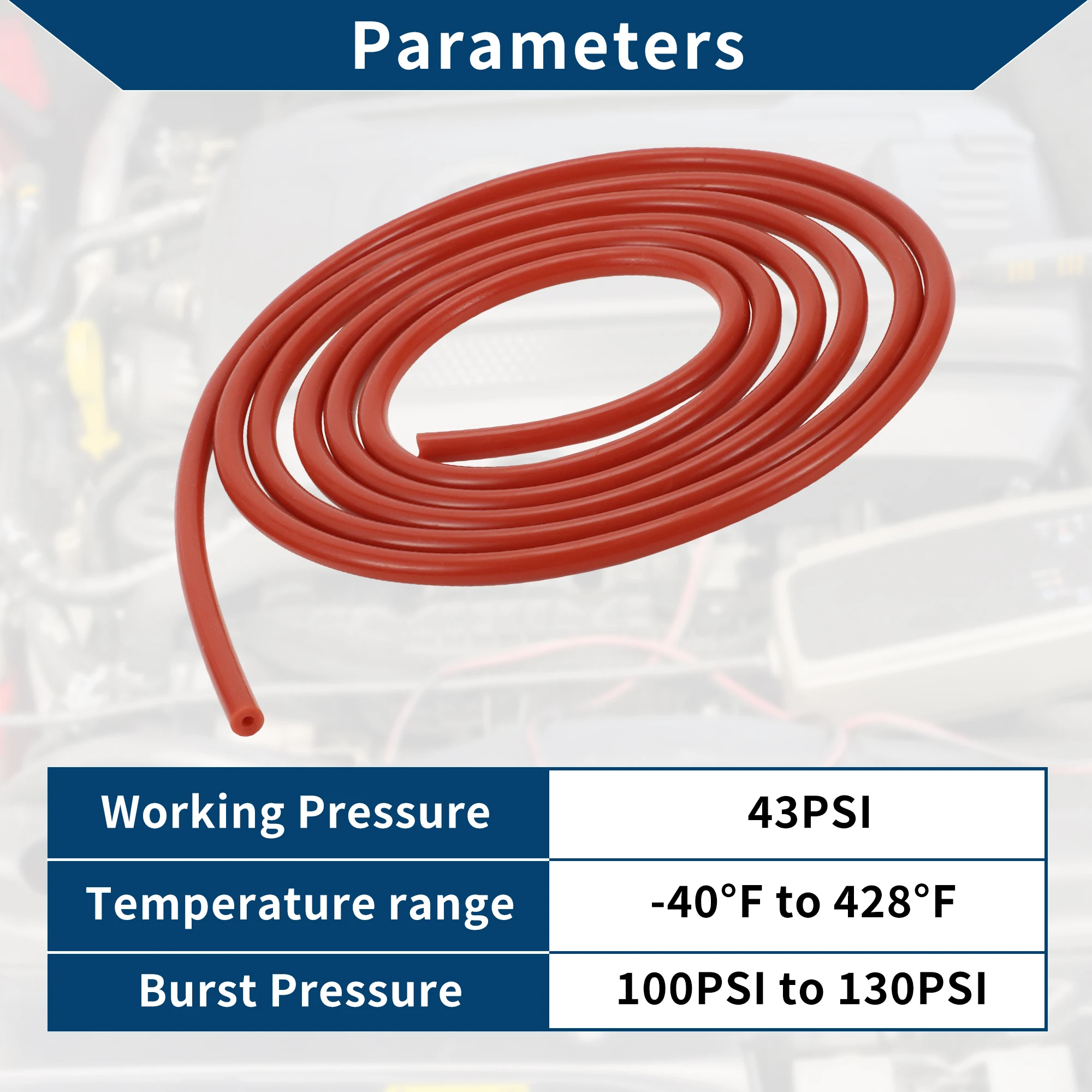 UXCELL 3.1M Silicone Vacuum Tubing Hose High 2/3/4/5/6/8/10/12/14/16/18/20mm ID Vehicle Vacuum Line 130PSI Max Pressure Red