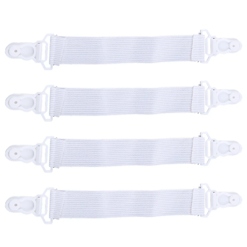 4Pcs Bed Sheet Elastic Gripper Clip Strap Fastener Mattress Cover Holder Grips