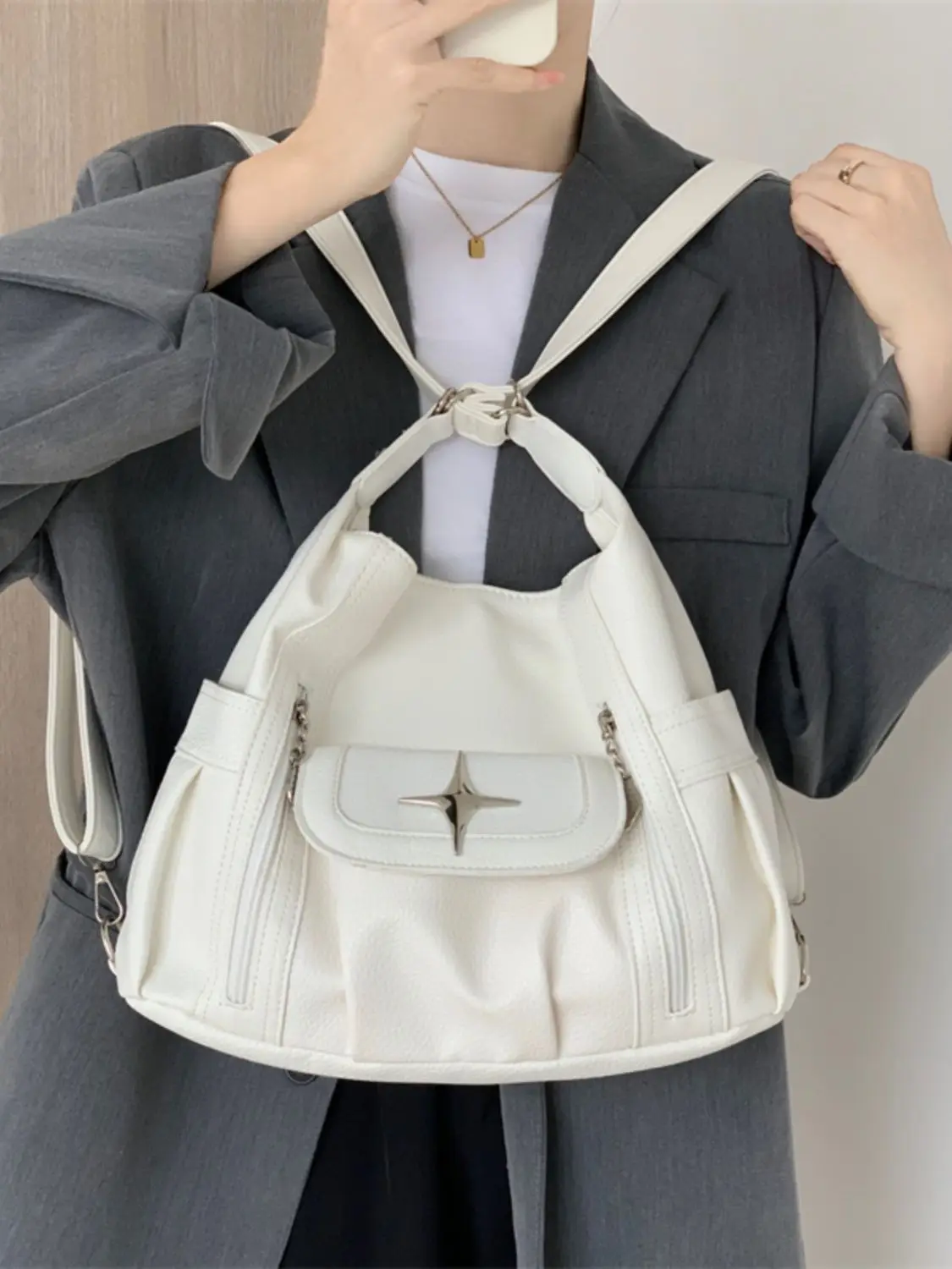 Simple All-match One-shoulder Crossbody Bag Portable Commuting Solid Fashion Large-capacity Shoulder Bags Student Travel Bag
