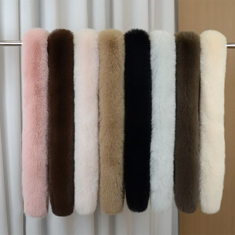

130cm Fake Fur Long Scarf Solid Color Thick Winter Fluffy Scarf Fur Decor Soft Plush Ladies Neck Warmer Scarves Outdoor Warm