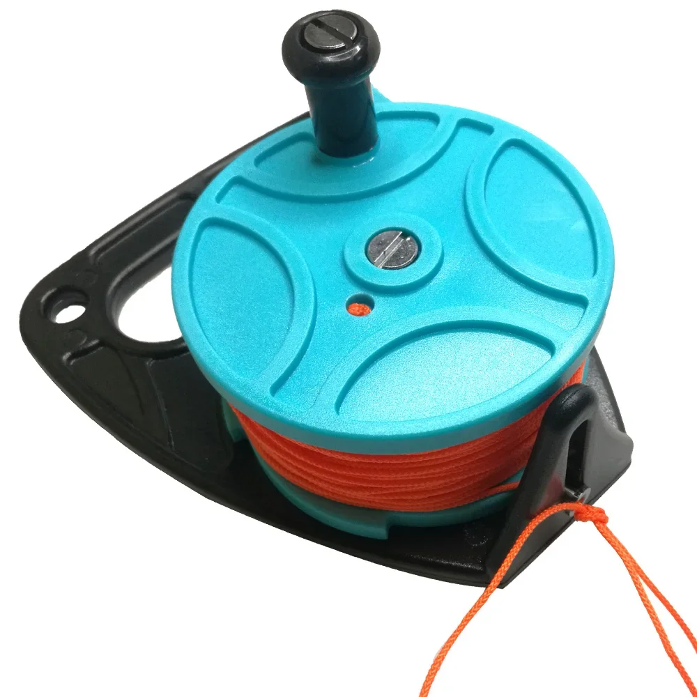 150ft/46M Touw Duiken Reel Spool met Handvat Duim Stopper Clip Haak voor Onderwater Duiken Duiker snorkelen