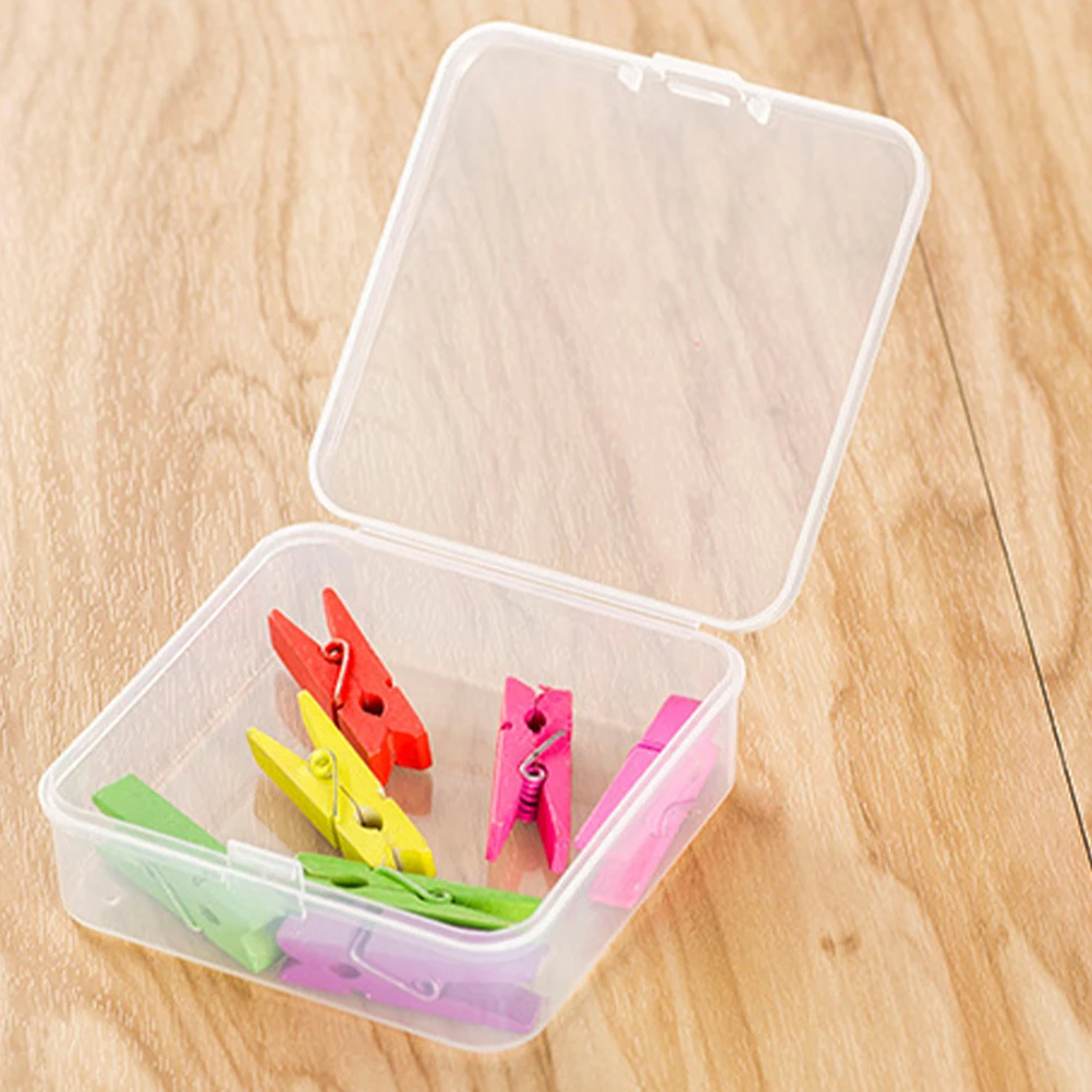 

20pcs Flip Top Storage Box Clear Small Plastic Containers For Jewelry Beads Screws Organizer Case Craft Supplies Parts Box