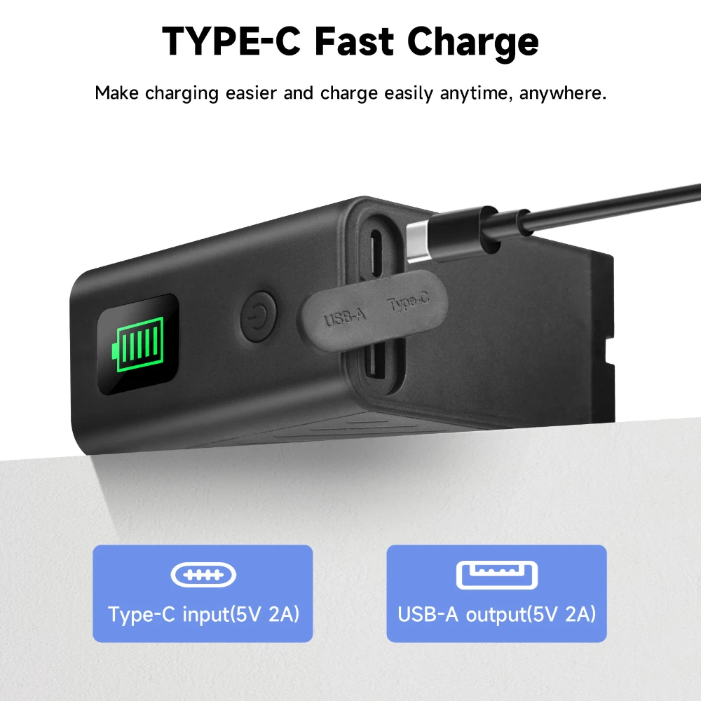 NP-F960 F970 بطارية 9600mAh NP F980 NP-750 سلسلة البطارية مع منفذ إدخال USB من النوع C لسوني CCD-TRV35 PLM-100 MC1500C