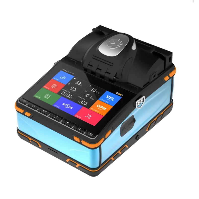 K5 Optical Fiber Fusion Splicer 6 motors FTTH Optic fiber welder Splicing  Machine With VFL OPM  Touch screen k5