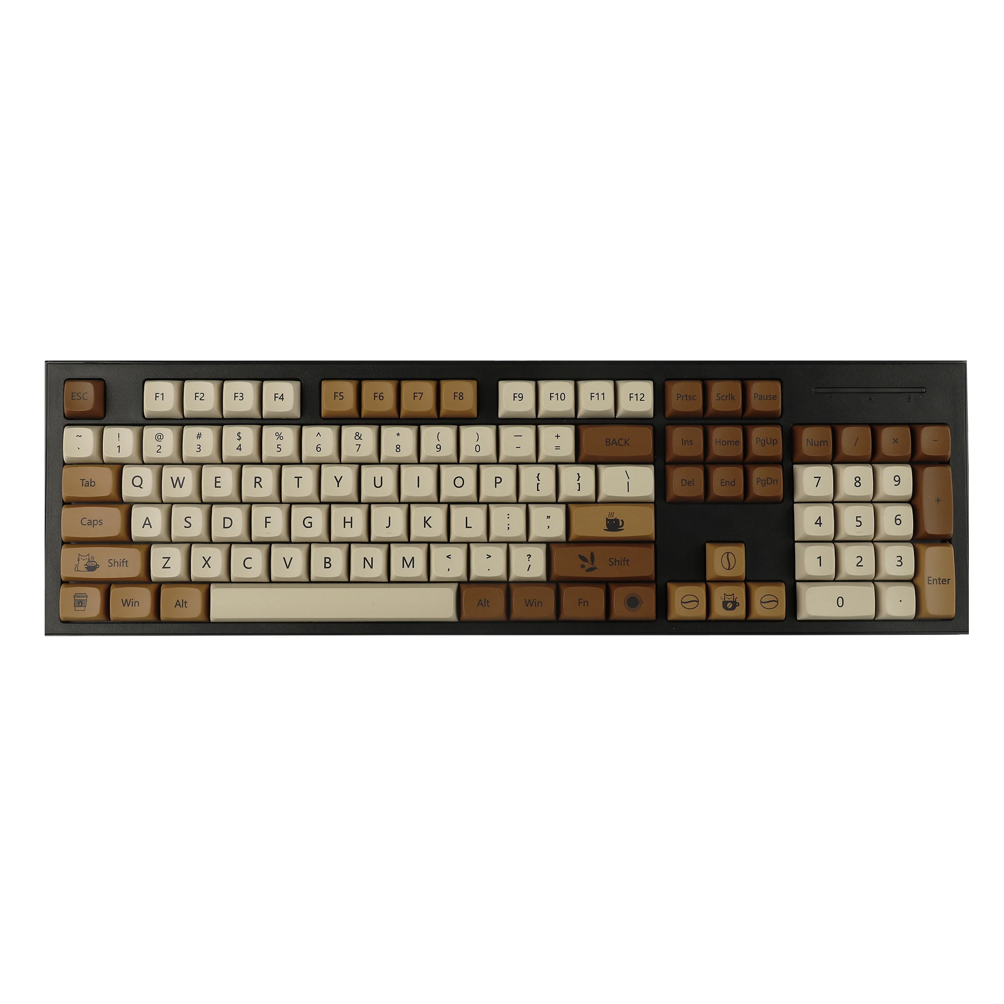 YMDK 138 ZDA Profile XDA v2 Dye Sub PBT Coffee Cat Keycaps For 104 TKL 60% 96 84 68 64 MX Switches Keyboard