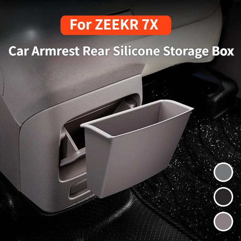 

For ZEEKR 7X Car Armrest Rear Silicone Storage Box Central Control Rear Armrest Storage Box Interior Modification Accessories