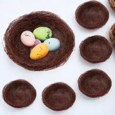

10Pcs Bird Nest Decor Premium Handwoven Thread Nest for Birds Comfortable Natural Shelter Pet Perch Garden Ornament
