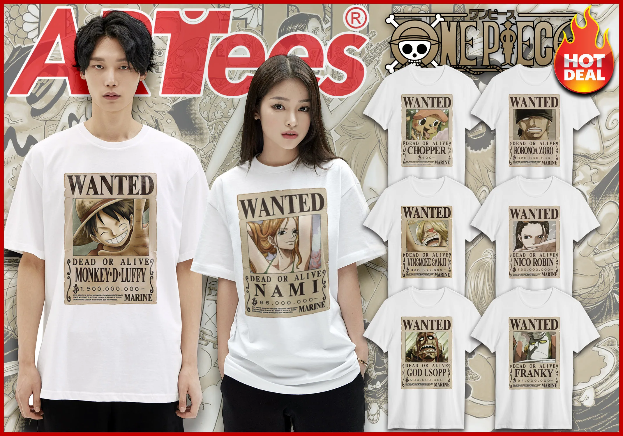 

Summer 2026 One Piece Straw Hat Group Overhang Theme 100% Cotton Printed T-shirt for Men and Women Parent-child Top Y2k