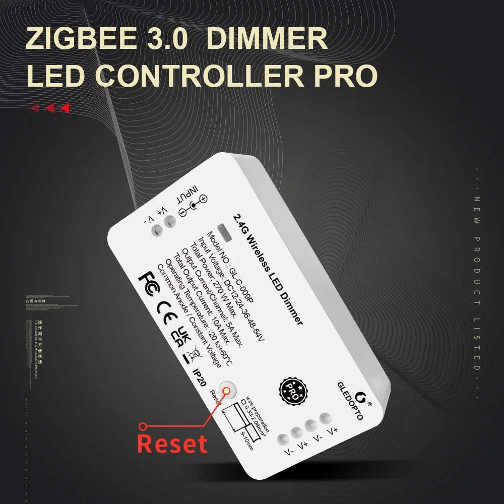 

Умный контроллер GLEDOPTO Zigbee 3,0 с кнопкой сброса, устройство для регулировки яркости, работает с приложением Tuya SmartThings, дистанционным управлением Alexa RF