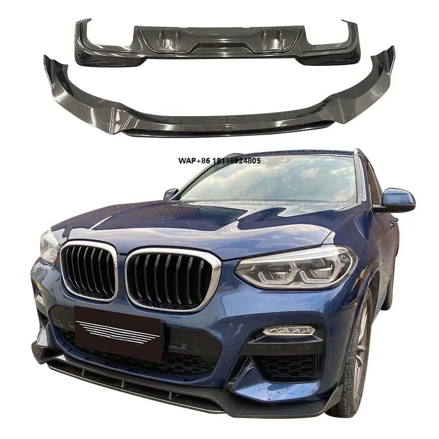 

M-Sport LCI Carbon Fiber Body Kits for X3 G01 Front Lip & Rear Diffuser Bumper with Exhaust Cut-Outs