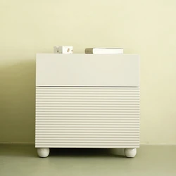 White bedside table, modern and minimalist bedroom, bedside small cabinet, bedside side cabinet