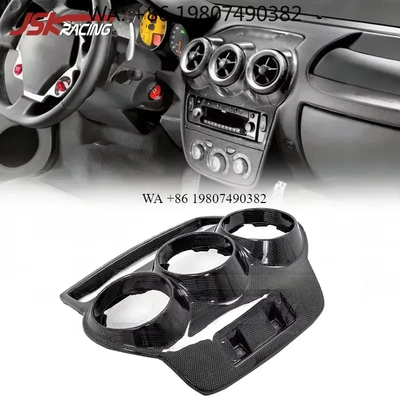 Wmwmnu Carbon Fiber Interior Trim Radio Surround Dashboard Frame Panel for F430 2005 2006 2007 2008 2009 Car