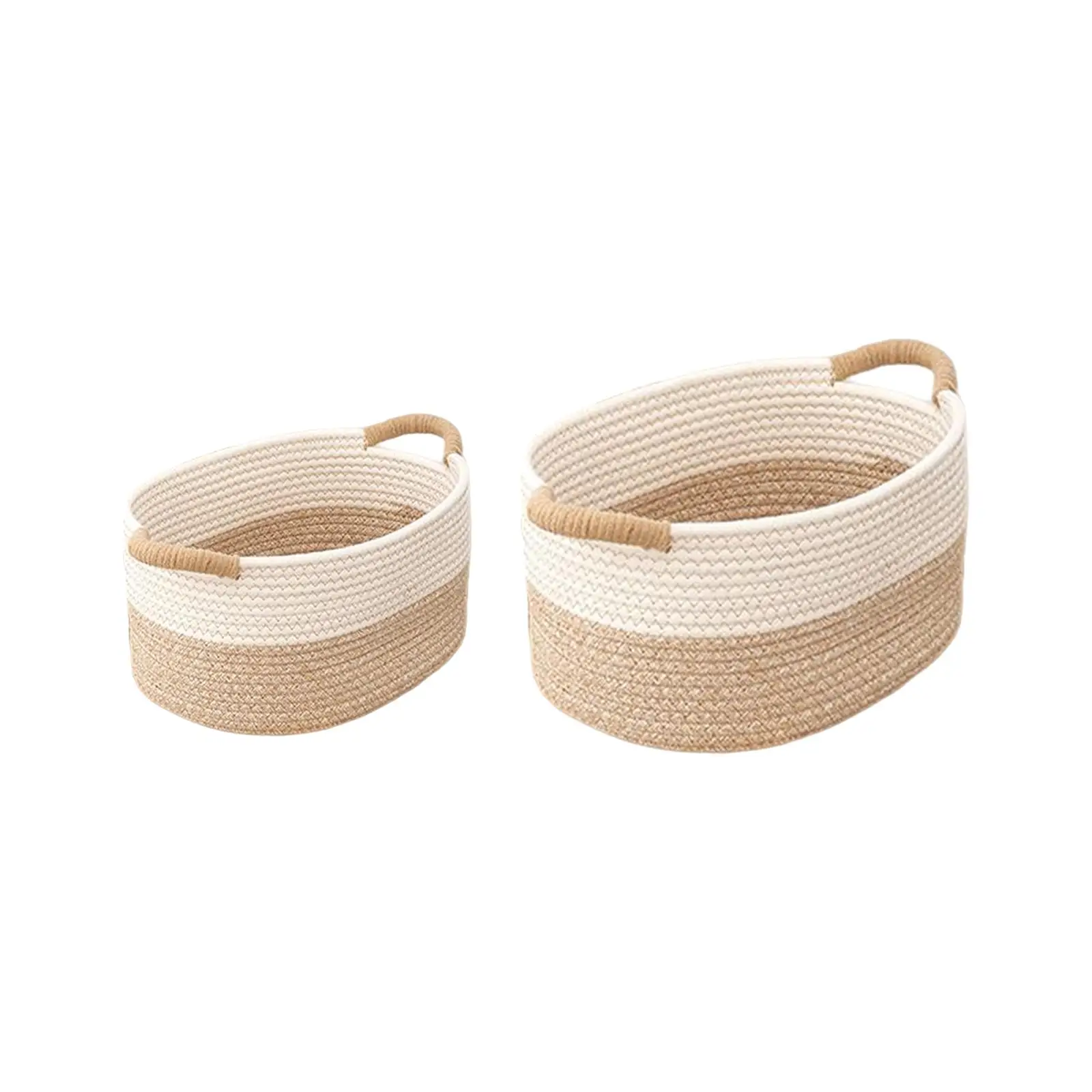 Rope Woven Baskets for Organizing Woven Rope Storage Basket Multifunctional Toy Basket for Desktop Nursery Office Bathroom Books